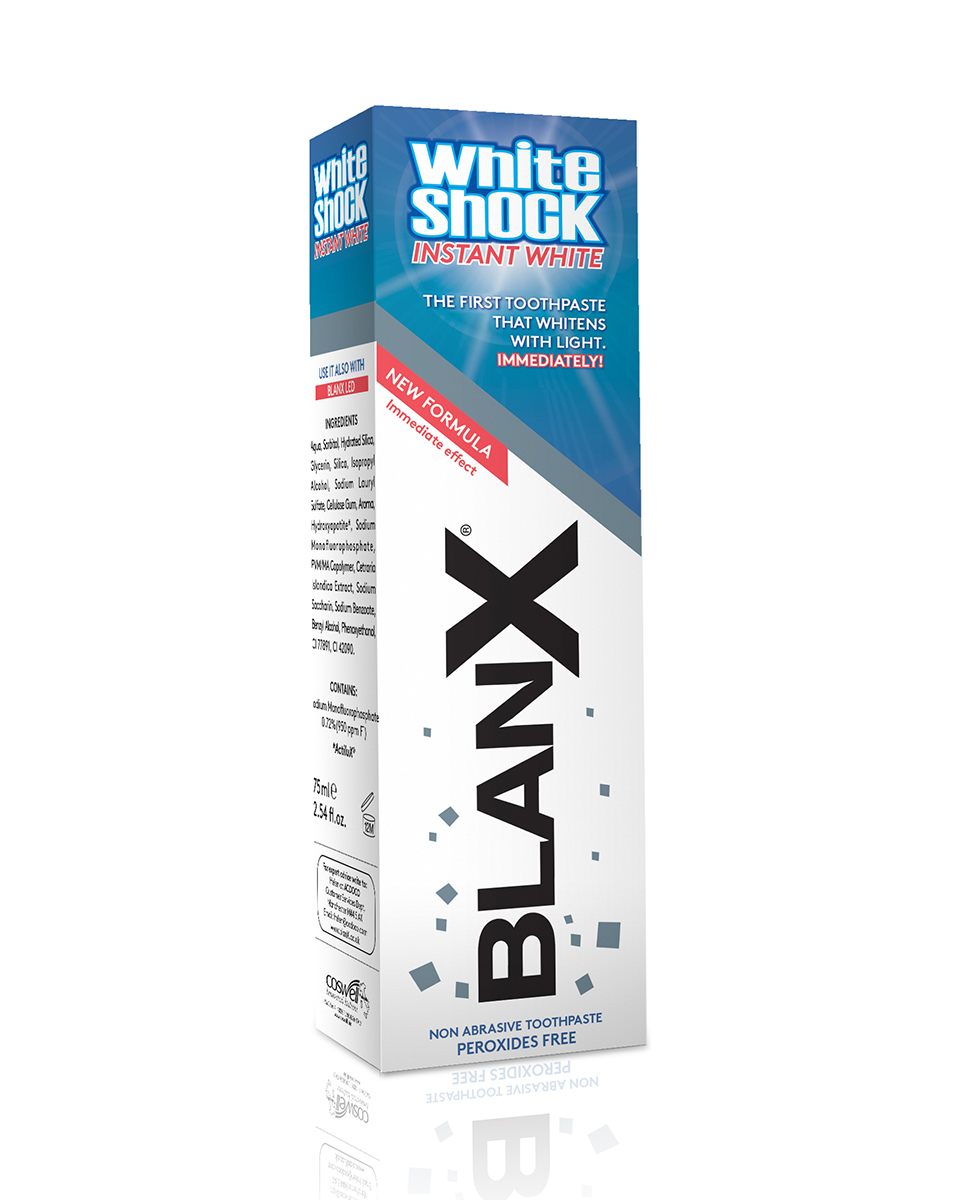 Эффективная, отбеливающая зубная паста BlanX White Shock 